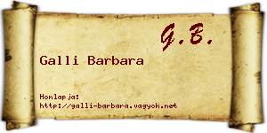 Galli Barbara névjegykártya